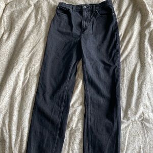 Ankle straight ultra high rise black jean